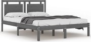 vidaXL Cadru de pat, gri, 200x200 cm, lemn masiv