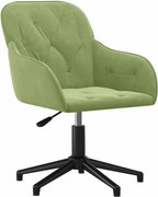 vidaXL Scaun de birou pivotant, verde deschis, catifea