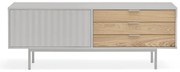 Comodă TV gri/în culoare naturală cu aspect de lemn de stejar 140x52 cm Sierra – Teulat