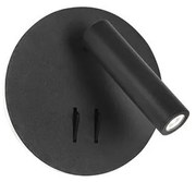 Aplica moderna cu reader LED directionabil Penor neagra NVL-9081222