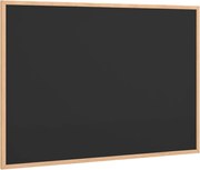 vidaXL Tablă cu ramă din lemn masiv de pin, neagră, 80x55 cm