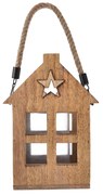 Felinar din lemn de mango 4Home Shining Star, 18 x 15 x 25 cm