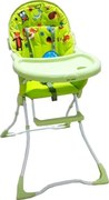Scaun de masa copii si bebe Baby Care™ CH ,pliabil, centura de siguranta, sezut comfortabil, masuta detasabila, model Prietenii din Padure, Verde