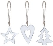 Set de 3 ornamente albe de Crăciun Ego Dekor