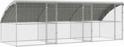 vidaXL Cușcă pentru pui 3 pcs Argintiu 600 x 200 x 198,5 cm
