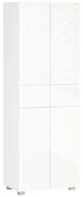 Dulap Bucatarie cu sertare,4 usi, cu 5 niveluri cu 3 rafturi reglabile,  pentru sufragerie, alb lucios 60x35x170cm HOMCOM | Aosom Romania