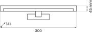 Aplica LED pentru oglindă de baie MIRORE, 5W, 230V, 30 cm, IP44, alb