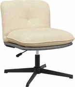 vidaXL Scaun de birou pivotant, crem, material textil