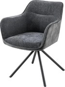 Set de 2 scaune pivotante Verona, gri inchis