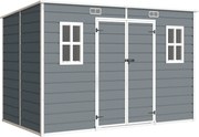Outsunny Căsuță de Grădină pentru Depozitare Unelte 4.96m² Gri | Aosom Romania