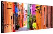 Tablou cu străduță colorata italiană (120x50 cm), în 40 de alte dimensiuni noi