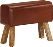 vidaXL Bancă Bok gimnastică maro 58cm piele naturală/lemn masiv mango