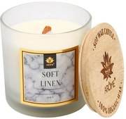 Lumânare cu fitil din lemn Arome Soft linen,400 g