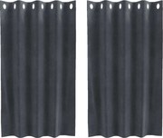 vidaXL Perdele opace 2 pcs Gri deschis 140 x 140 cm Catifea