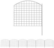 Outsunny Gard de grădină din metal gard decorativ set de 6 pentru legume margine de aleie 460 x 97 cm negru | Aosom Romania