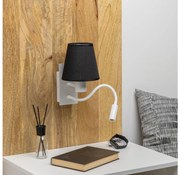 Lampă LED de perete Brilagi NUBILA 1xE27/25W/230V + LED/3W alb/negru