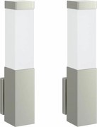 vidaXL Lumină de perete pentru exterior 2 pcs Argintiu