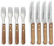 Set de tacâmuri pentru friptură argintiu/în culoare naturală din oțel inoxidabil 8 buc. – Holm