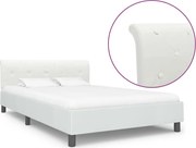 vidaXL Cadru de pat, alb, 120 x 200 cm, piele ecologică