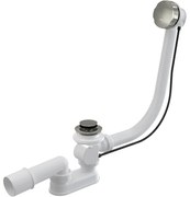 Sifon cada baie automat cu ventil metalic nichel lucios si preaplin Alcadrain A55K-N-P Nichel lucios