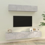 vidaXL Set dulap TV, 4 piese, gri beton, lemn prelucrat