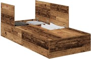 vidaXL Cadru de pat cu depozitare Lemn Vechi 80 x 200 cm Lemn compozit