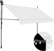 vidaXL Copertină retractabilă manual cu LED, crem, 250 cm