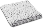 Muselina multifunctionala XXL 110x110 cm Kidizi Grey Stars, 100% bumbac