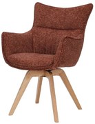 Set de 2 scaune pivotante picioare din lemn VOGUE maro ruginiu