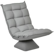 HOMCOM Fotoliu de sol paresos fotoliu relax fotoliu lounge design capitonat înclinare spătar reglabil pivotant 360° | Aosom Romania