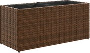 vidaXL Jardinieră de grădină cu 2 ghivece, maro, 72x30x32 cm poliratan