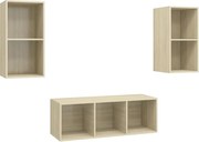 vidaXL Set de dulapuri TV, 3 piese, stejar Sonoma, lemn prelucrat