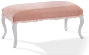 Banca pentru camera copii, tapitata cu stofa cu picioare din lemn Dream Ottoman Salmon