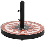 vidaXL Suport umbrelă de soare, cărămiziu și alb, rotund, 12 kg