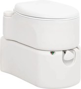 vidaXL Toaletă de camping integrată, alb, 24+17 L HDPE și email