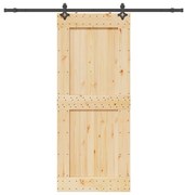 vidaXL Ușă glisantă cu set de feronerie 95x210 cm, lemn masiv de pin