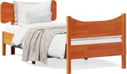 vidaXL Cadru pat fără saltea, maro ceruit, 75x190 cm, lemn masiv pin