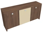 Dulap mic Verno 188 x 46 x 90 cm, uși combinate, nuc / vanilie