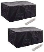 vidaXL Huse mobilier grădină 2 buc. set poliratan 10 ocheți 240x140 cm
