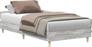 vidaXL Cadru de pat fără saltea Gri Sonoma 90x190 cm Lemn prelucrat