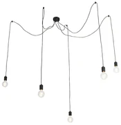 Lampă pendant de design neagră cu 5 lumini - Cavalux