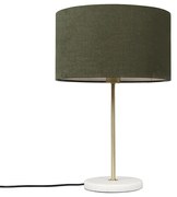 Lampă de masă din alamă cu abajur verde 35 cm - Kaso