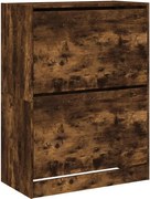 vidaXL Pantofar cu 2 sertare rabatabile, stejar fumuriu, 80x42x108 cm