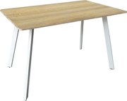 Masa Bucatarie/Dining Sergio MDF Stejar Sonoma, Picioare Albe 120x70x75cm