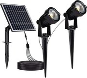 Set de 2 lămpi solare LED pentru exterior 2xLED/1,2W/3,7V IP65 3000K 4000 mAh