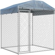 vidaXL Padoc de exterior cu prelată pentru câini, 193x193x225 cm