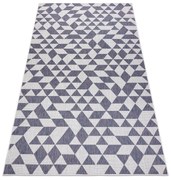 Covor SISAL SION Geometric, triunghiurile 22373 țesute plate ecru / albastru / roz