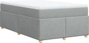 vidaXL Pat box spring cu saltea, gri deschis, 120x190 cm, textil