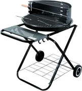 Gratar pe carbuni Master Grill & Party MG925, 54,5 cm, Carcasa emailata, Reglabil, Pliabil, Roti, Negru