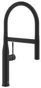 Baterie bucatarie cu pipa flexibila Grohe Essence negru mat Phantom Black